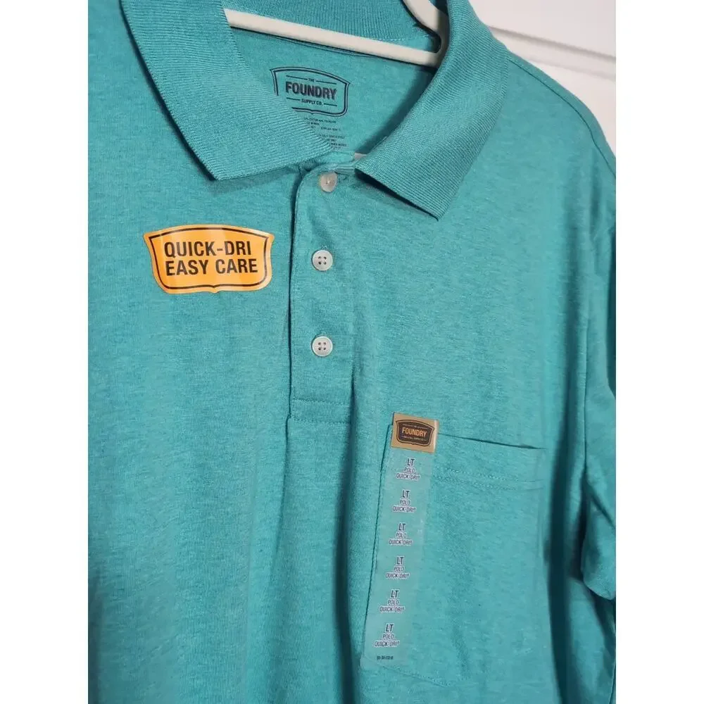 The Foundry Supply Co Polo Shirt Quick Dry Short Sleeve NWT Men's LT(1214)